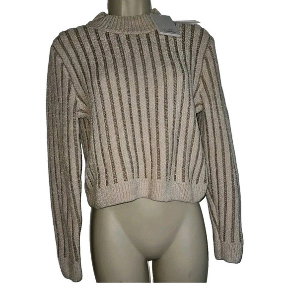 & Other Stories Sweaters - Paris Ateller & Other Stories Knit Crop Sweater Metallic Chain Link Size‎ S
